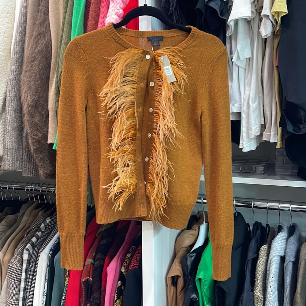 Stunning crew feather cardigan
